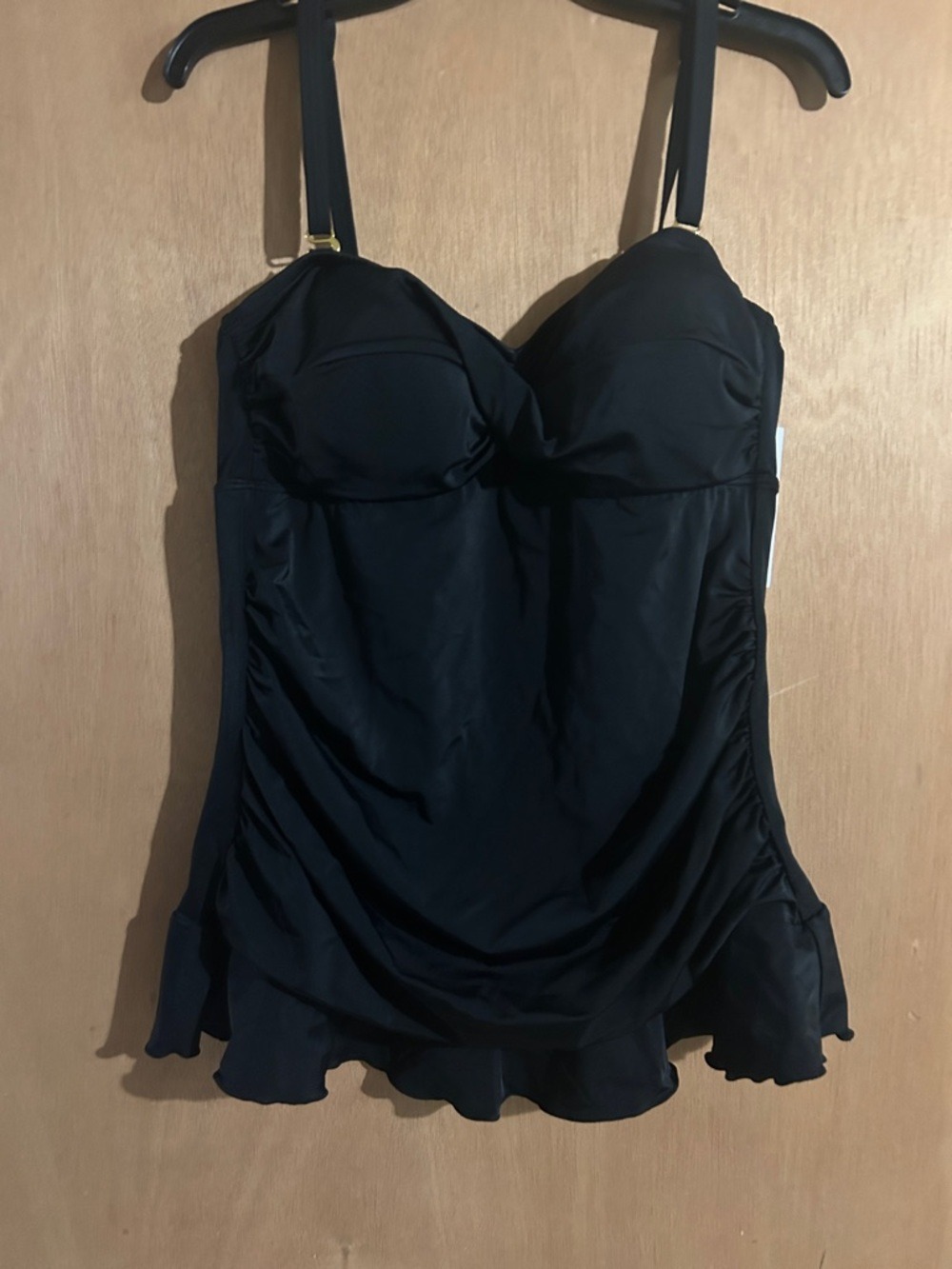 NWT Always for Me Ruffle Hem Swim Top with Sweetheart Bust